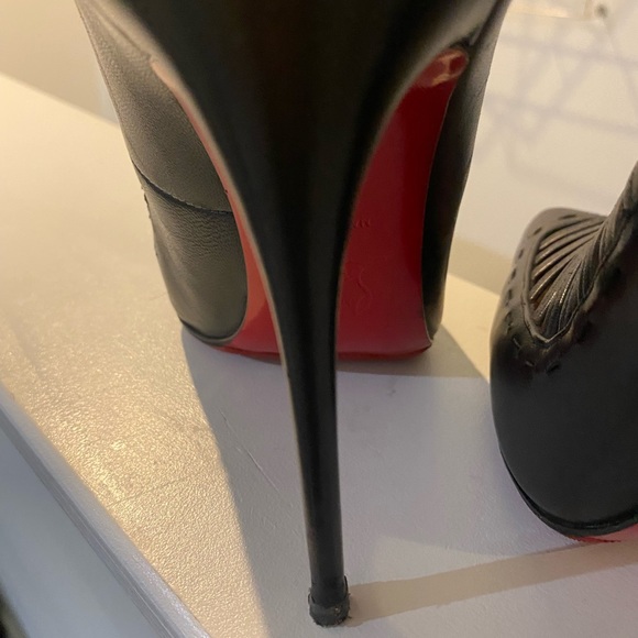 Louboutin Black Kid Leather Gortik 37 - Picture 8 of 8